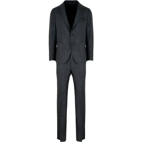 Single Breasted Suits, male, , Size: 2XL Single-Breasted Tailored Suit - Tagliatore - Modalova