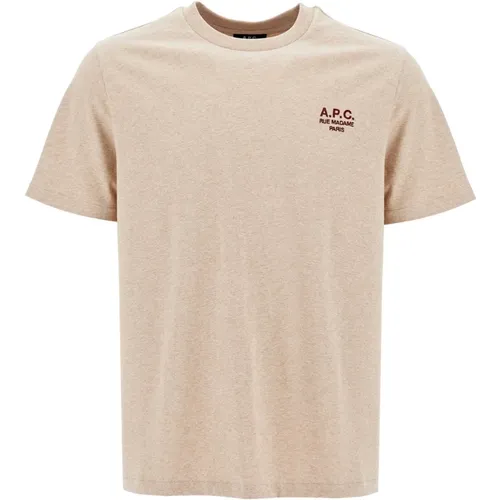 Besticktes Logo Baumwoll-T-Shirt , Herren, Größe: L - A.p.c. - Modalova