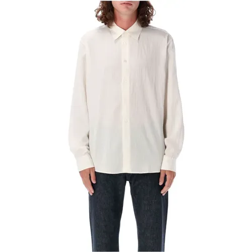 Cream Textured Button-Down Shirt Aw24 , male, Sizes: L - Our Legacy - Modalova