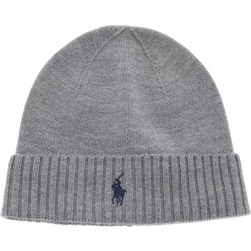 Beanies, unisex, , Size: ONE SIZE Woolen Beanie Hat with Pony Embroidery - Polo Ralph Lauren - Modalova