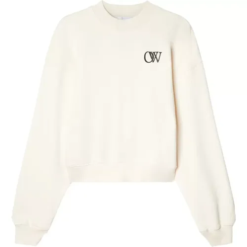 Sweatshirt , Damen, Größe: S - Off White - Modalova