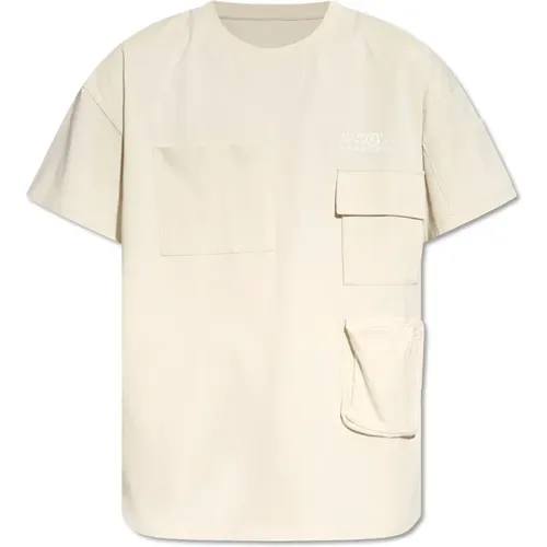 T-Shirt mit Taschen , Herren, Größe: L - MM6 Maison Margiela - Modalova