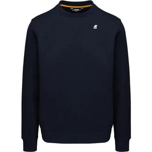 Blau Tiefe Fleece Pullover , Herren, Größe: L - K-way - Modalova