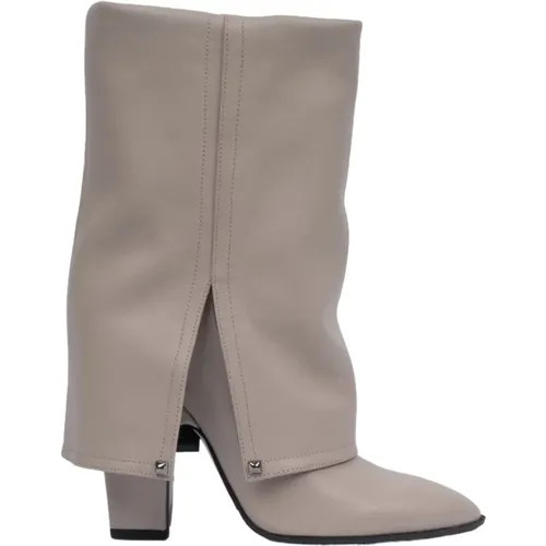 Grey Leather Ankle Boot with 100mm Heel , female, Sizes: 4 UK, 5 UK, 7 UK, 6 UK - Marc Ellis - Modalova