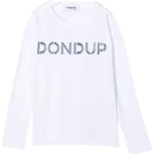 Weißes Langarm-Logo-Print-T-Shirt - Dondup - Modalova