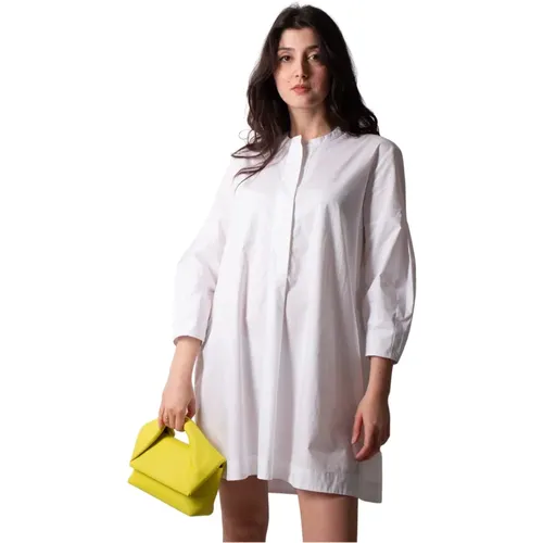 Robeerto collina Midi Shirt Dress bianco N51039 , Damen, Größe: L - Roberto Collina - Modalova