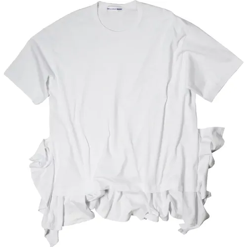 Weiße Baumwoll Mini Kleid mit Volants , Damen, Größe: M - Comme des Garçons - Modalova