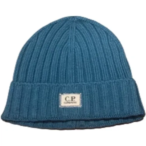Beanies, male, , Size: ONE SIZE Patch Logo Beanie - C.P. Company - Modalova