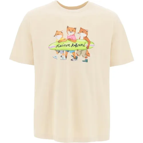 T-Shirts , Herren, Größe: L - Maison Kitsuné - Modalova