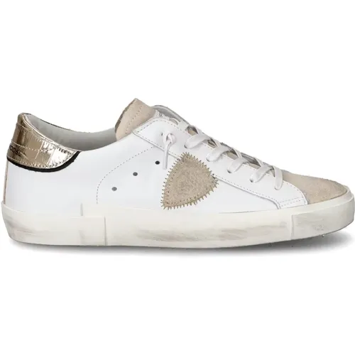 Urban Glamour Sneaker White Gold , female, Sizes: 7 UK, 3 UK, 6 UK, 5 UK, 4 UK - Philippe Model - Modalova