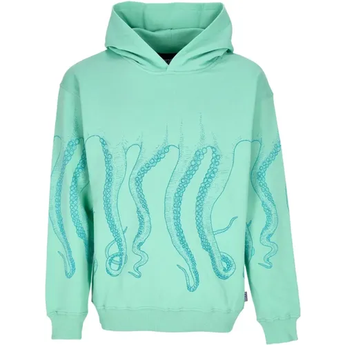 Hoodies, male, , Size: S Outline Hoodie Mint Lightweight Sweatshirt - Octopus - Modalova