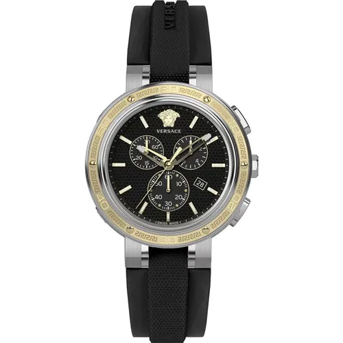 Herren Chronograph Uhr mit Silikonband - Versace - Modalova