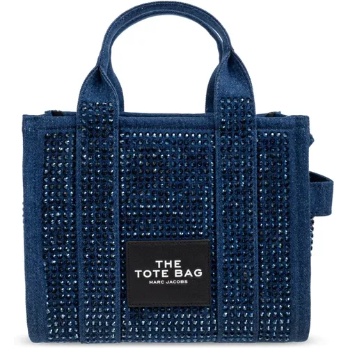 Tote Bags, female, , Size: ONE SIZE The Crystal Denim Small Tote Bag - Marc Jacobs - Modalova