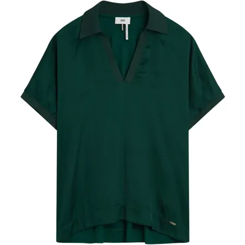 Jersey Polo Shirt mit V-Ausschnitt - CINQUE - Modalova