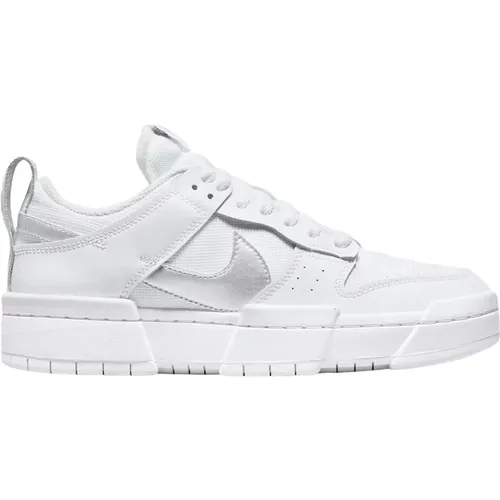 Limitierte Auflage Weiß Silber Dunk Low Disrupt , Damen, Größe: 38 EU - Nike - Modalova