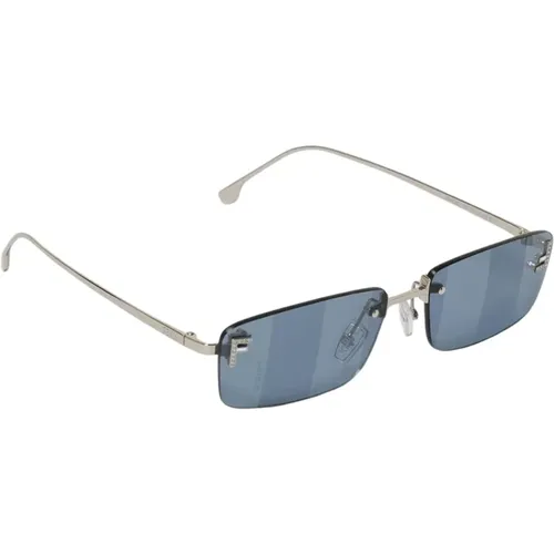 Sunglasses, male, , Size: ONE SIZE Rimless Rectangular Sunglasses Metal Frame - Fendi - Modalova