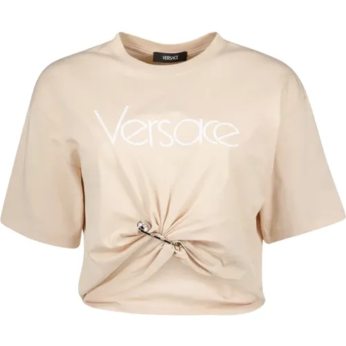 Safety Pin T-shirt Court , female, Sizes: 2XS, XS, S - Versace - Modalova