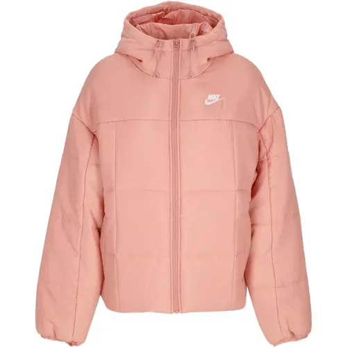 Rote Klassische Puffer Daunenjacke , Damen, Größe: M - Nike - Modalova