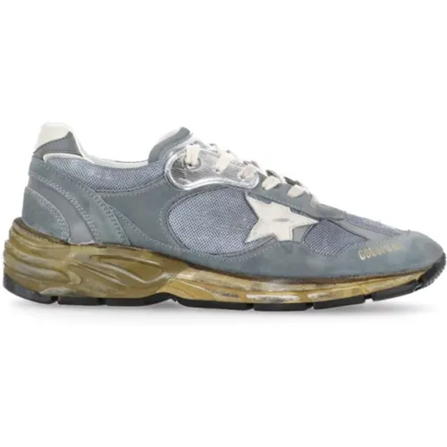 Blaue Wildleder Stoff Sneakers Mann , Herren, Größe: 37 EU - Golden Goose - Modalova