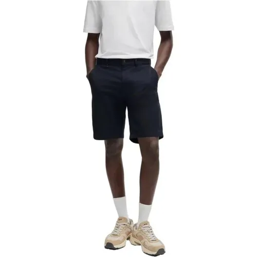 Casual Shorts, male, , Size: W35 Cotton Bermuda Shorts for Men - Hugo Boss - Modalova