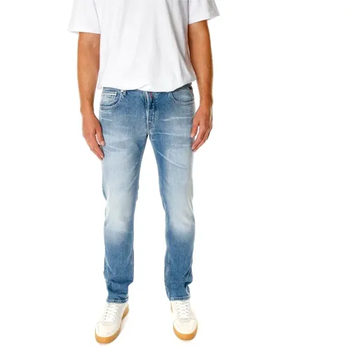 Straight Fit Jeans mit mittlerer Leibhöhe , Herren, Größe: W38 L34 - Replay - Modalova