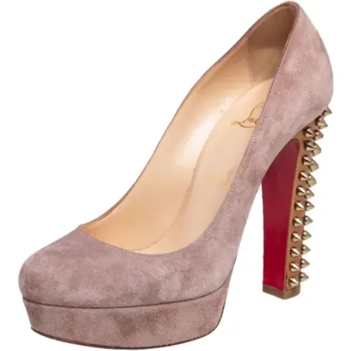 Pre-owned Pumps, female, , Size: 7 US Pre-owned Suede heels - Christian Louboutin Pre-owned - Modalova