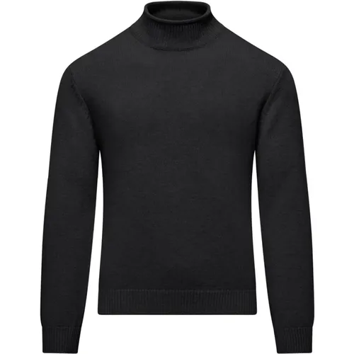 Turtlenecks, male, , Size: L Soft Wool Mock Neck Sweater - BomBoogie - Modalova