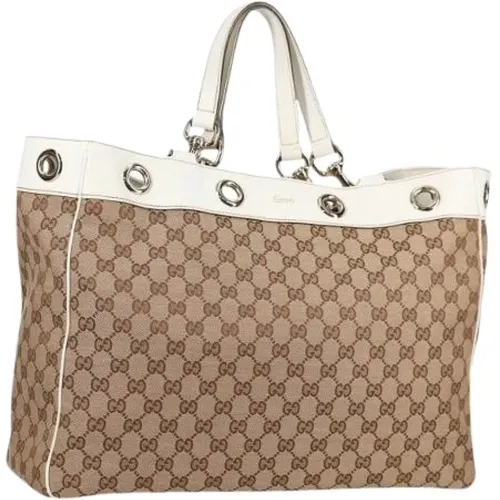 Pre-owned Tote Bags, female, , Size: ONE SIZE Pre-owned Canvas Tote Bag - Gucci Vintage - Modalova