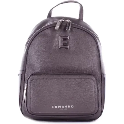 Backpacks, female, , Size: ONE SIZE Logo Front Zipper Backpack - Ermanno Scervino - Modalova