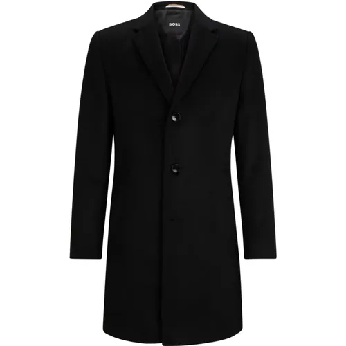 Single-Breasted Coats, male, , Size: L Virgin Wool and Cashmere Coat - Boss - Modalova