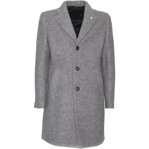 Single-Breasted Coats, male, , Size: XL Cashmere Wool Single-Breasted Coat - L.b.m. 1911 - Modalova