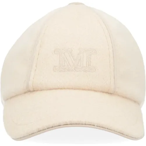 Caps, female, , Size: 57 CM Wool Cap with Adjustable Leather Strap - Max Mara - Modalova