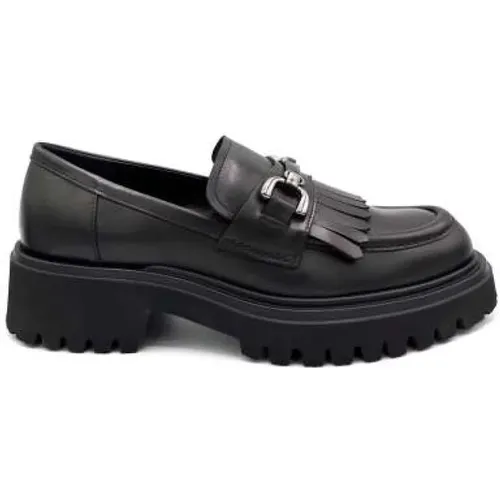 Leather Loafer with Rubber Sole , female, Sizes: 7 UK - Guglielmo Rotta - Modalova