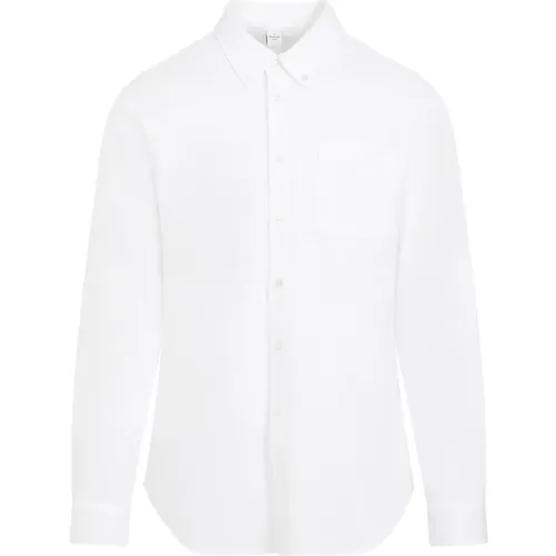 Weiße Baumwollhemd Button-Down Kragen , Herren, Größe: XL - Berluti - Modalova