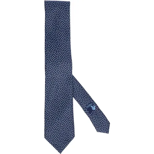 Ties, male, , Size: ONE SIZE Silk Floral Geometric Tie - Ermenegildo Zegna - Modalova