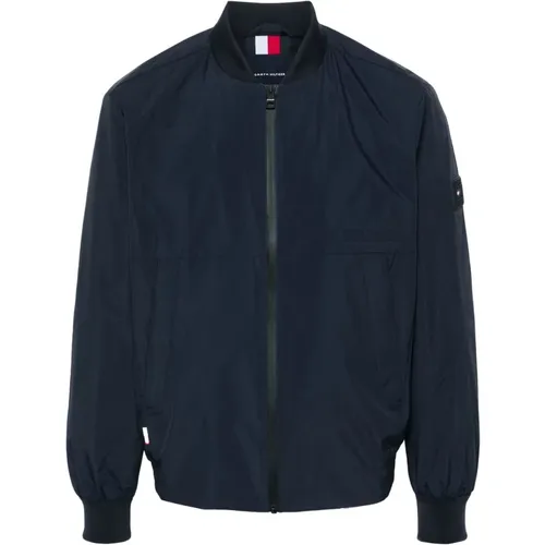 Blaue Nylon Polyester Bomberjacke - Tommy Hilfiger - Modalova