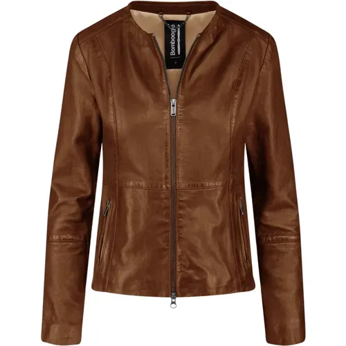 Slim-Fit Leather Jacket - Women`s Fashion Masterpiece , female, Sizes: XL, 2XL - BomBoogie - Modalova