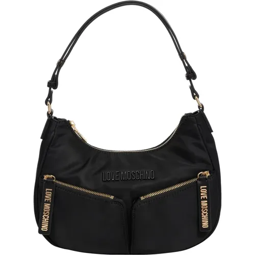 Stylish Hobo Bag with Zip Closure , female, Sizes: ONE SIZE - Love Moschino - Modalova