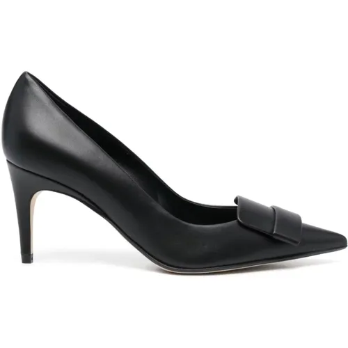 Leather Heeled Décolleté , female, Sizes: 3 UK, 6 UK, 5 UK, 5 1/2 UK, 4 UK, 7 UK, 4 1/2 UK - Sergio Rossi - Modalova