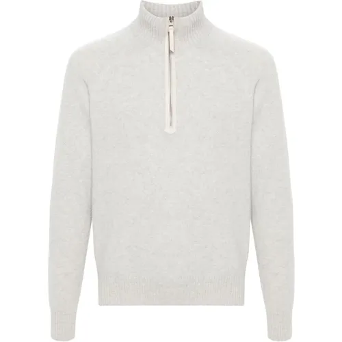 Luxury Wool Cashmere Half-Zip Sweater , male, Sizes: 2XL - Tom Ford - Modalova