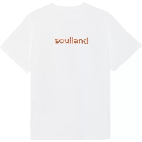 T-Shirt mit Strass-Logo , unisex, Größe: Xs/S - Soulland - Modalova