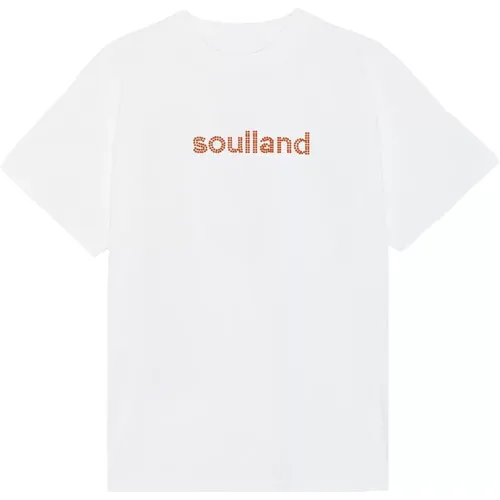 T-Shirt mit Strass-Logo , unisex, Größe: M/L - Soulland - Modalova