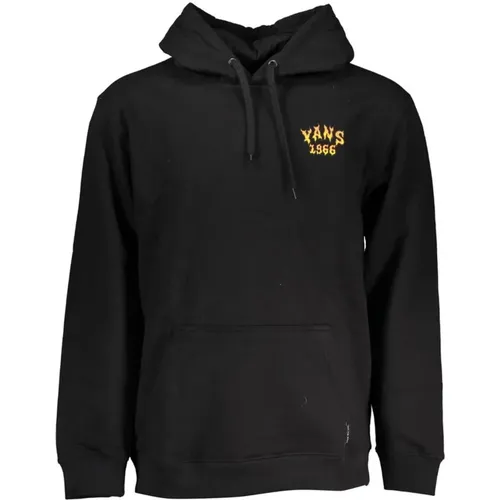 Hoodies, male, , Size: M Hooded Fleece Sweatshirt with Logo Print and Central Pocket - Vans - Modalova