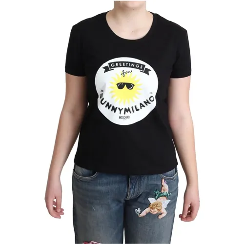 T-Shirt mit Sunny Milano Print - Moschino - Modalova
