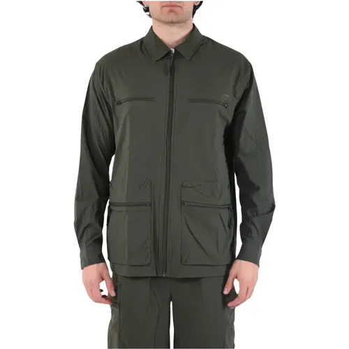 Nylon Ripstop Overshirt Jacke für Männer , Herren, Größe: L - Rains - Modalova