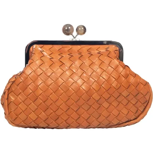 Handwoven Leather Shoulder Bag , female, Sizes: ONE SIZE - Max Mara Weekend - Modalova