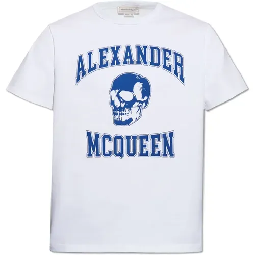 T-shirt with logo , male, Sizes: L, S, M, XL - alexander mcqueen - Modalova