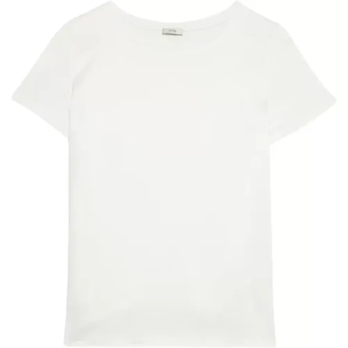 T-Shirt mit Satinfront und Rundhalsausschnitt , Damen, Größe: 2XL - Oltre - Modalova