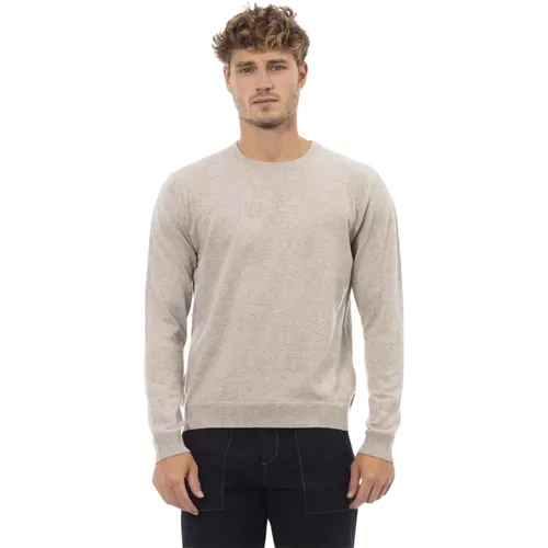 Rundhalsausschnitt Langarm Pullover , Herren, Größe: L - Alpha Studio - Modalova