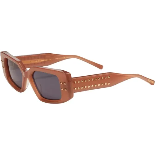 V-Cinque Sunglasses in Powder Pink , unisex, Sizes: 53 MM - Valentino - Modalova